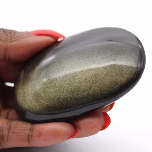 Galet en obsidienne dorée du Mexique, pierre de 100 g