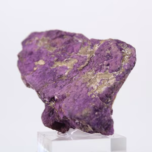 Purpurite naturelle portugaise sur socle – Minéral brut